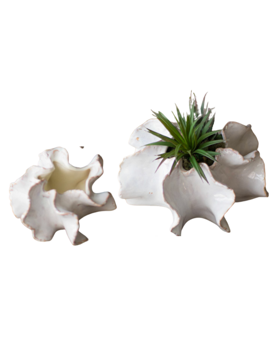 Sanibel White Textured Ceramic Vases