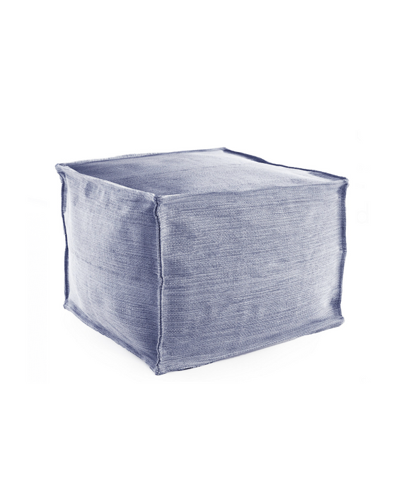 Large Outdoor Pouf - Blue & White