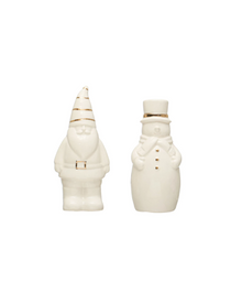  Santa & Snowman Salt + Pepper Set