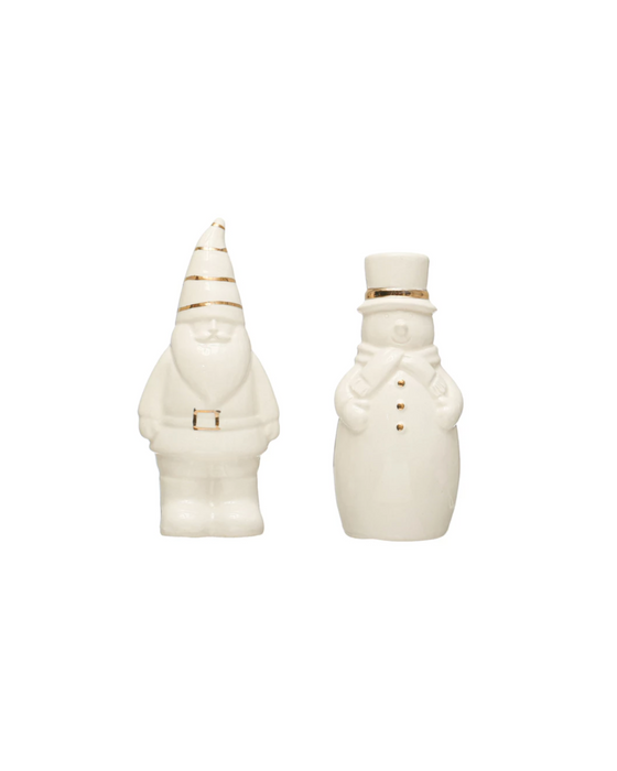 Santa & Snowman Salt + Pepper Set