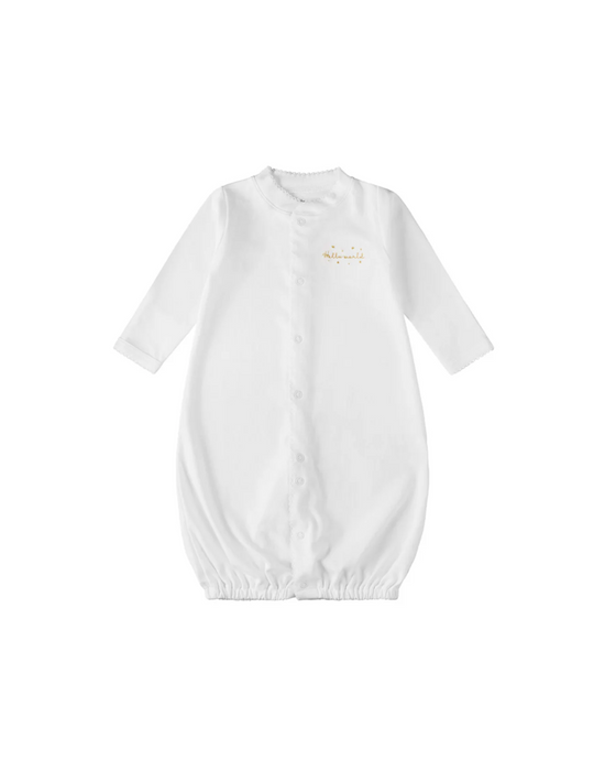 Hello World Newborn Convertible Gown - 3 Colors Available