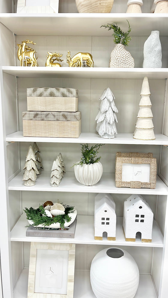 Taupe Snowy Tree - 2 Sizes Available