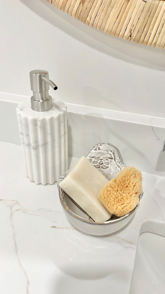 Marble Fluted Soap Pump