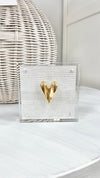 Gold Heart Acrylic Art Blocks