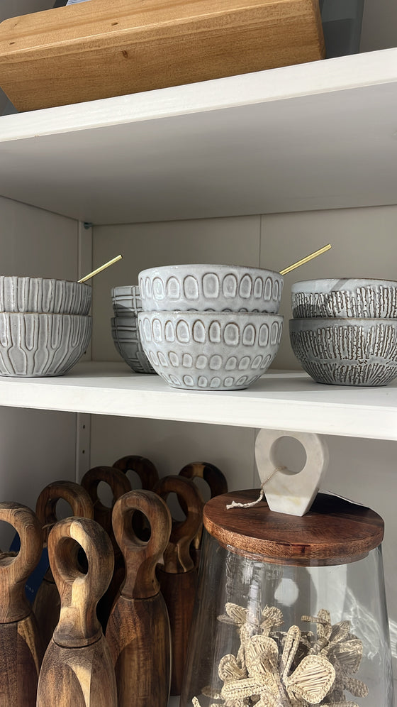 Pattern Stoneware Bowl - 4 Styles Available