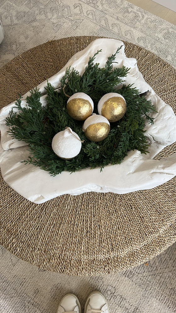 Gold Dipped Paper Mache Ornament