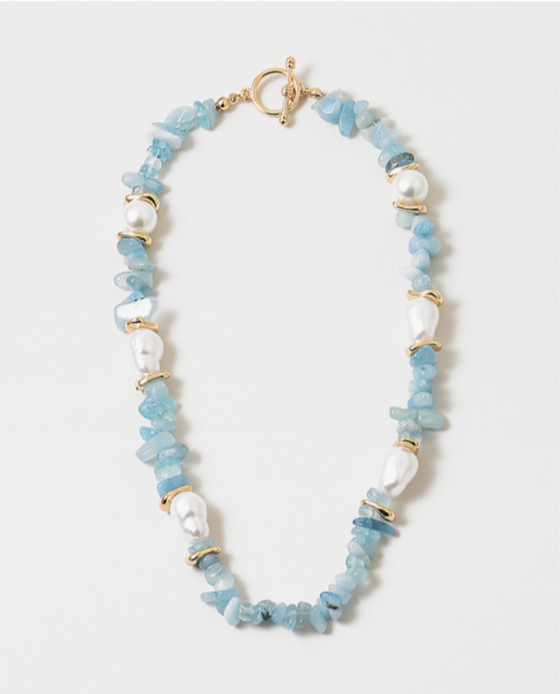 Harper Gemstone + Pearl Necklace - 2 Colors Available