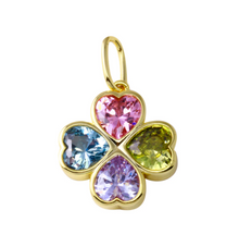  Gemstone Clover Charm