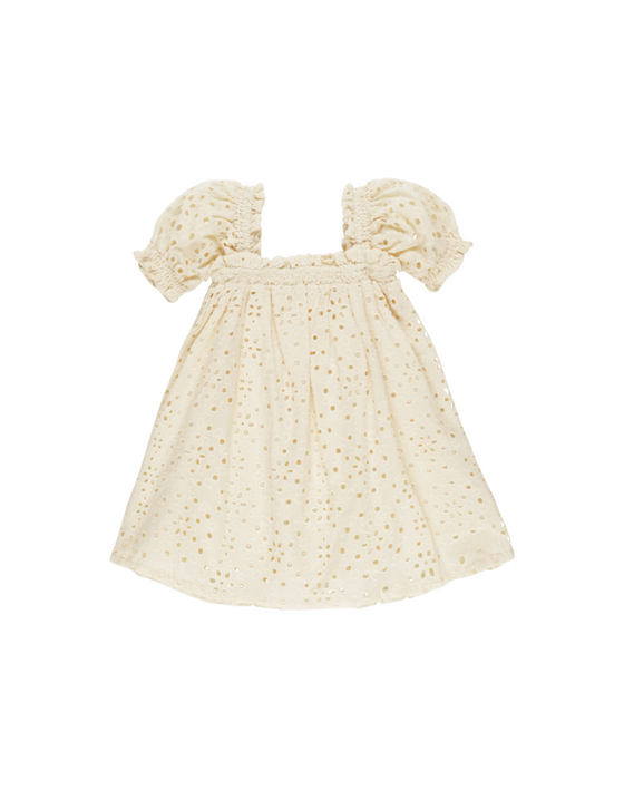 Eyelet Short Sleeve Dress - Ivory