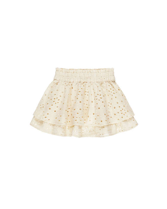 Eyelet Short Skirt - Ivory