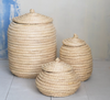 Straw Lidded Baskets - 2 Sizes Available