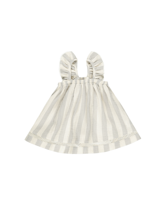 Striped Gauze Ruffle Dress