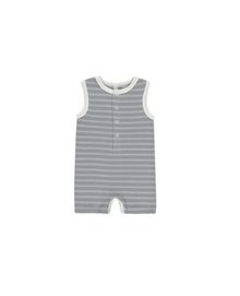  Pinstripe Henley Romper