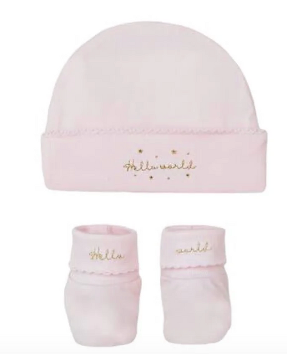 Hello World Hat + Bootie Set - 3 Colors Available