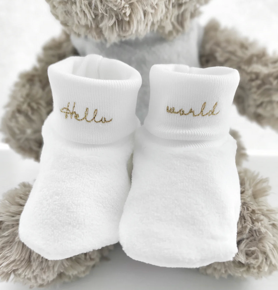 Hello World Hat + Bootie Set - 3 Colors Available