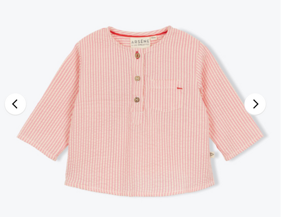Gauze Stripe Shirt - Pink/White