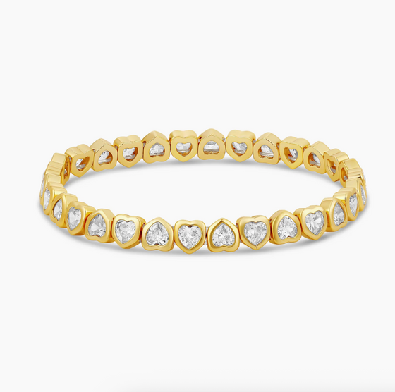Mini Rhinestone Heart Stretch Bracelet