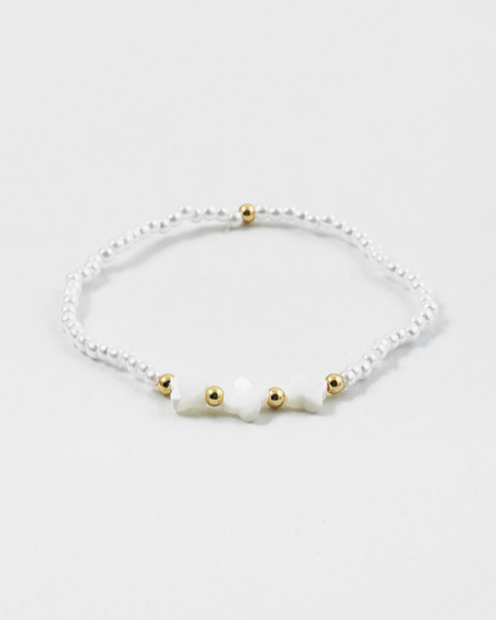 Mini Pearl & Clover Bracelet