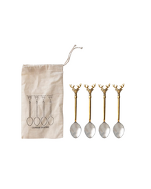  Brass Reindeer Spoons - Set of 4