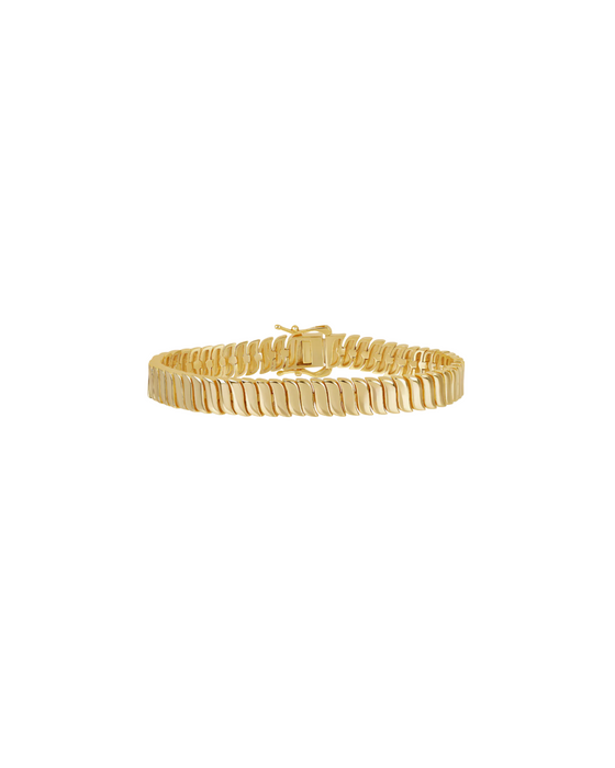 Gold Waves Tennis Bracelet