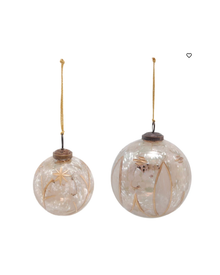  Etched Glass Ornament - 2 Sizes Available