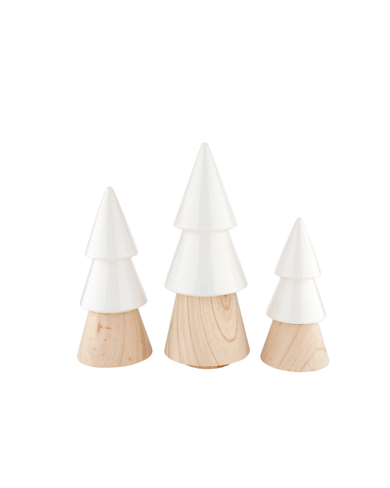 White Top Wood Tree - 3 Sizes Available