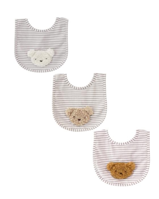 Sherpa Bear Stripe Bib - 3 Colors Available