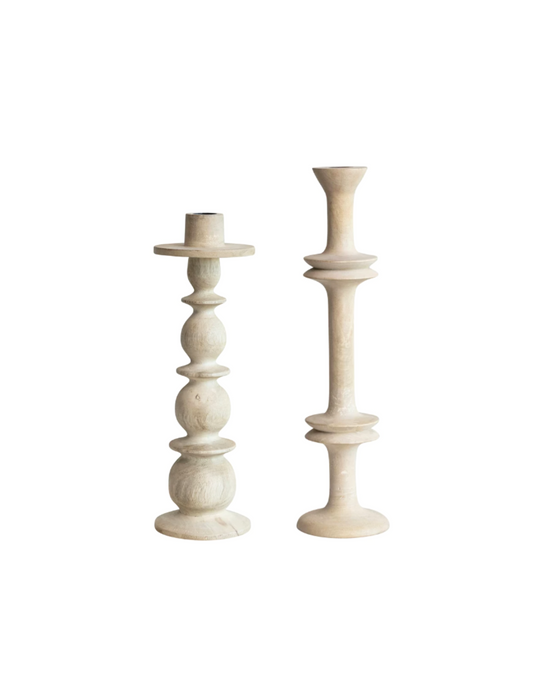 Ariana Wooden Candlesticks - 2 Sizes Available