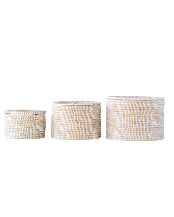 Seagrass Lidded Baskets - 3 Sizes Available