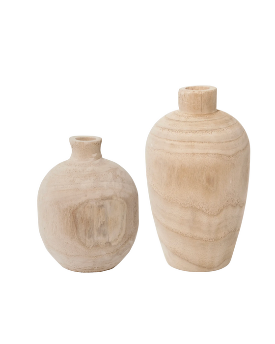 Paulownia Wood Vase - 2 Sizes Available