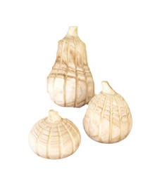  Carved Wood Pumpkins - 3 Sizes Available