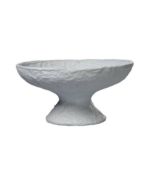 Paper Mache Pedestal Bowl - Blue