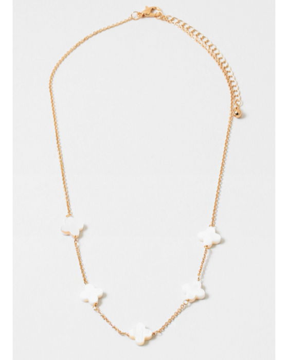 Clover on Gold Chain Necklace