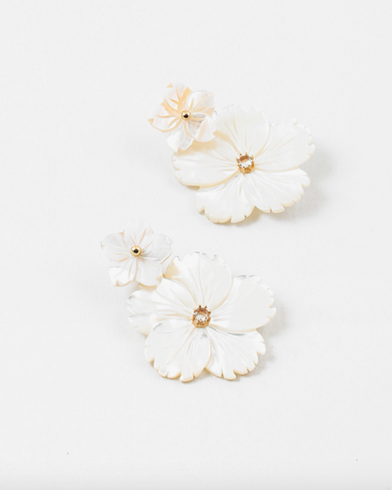 Sally Mother of Pearl Flower Earring