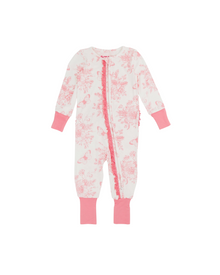  Pink Garden Toile Onesie