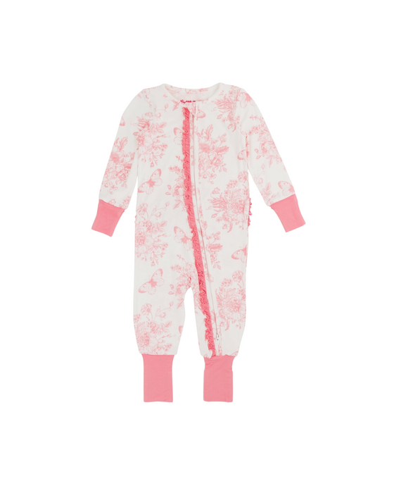 Pink Garden Toile Onesie