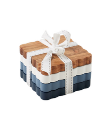 Scallop Wood Coaster Set