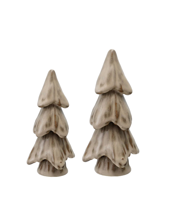 Taupe Snowy Tree - 2 Sizes Available