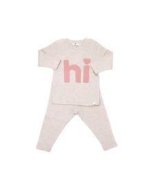  "Hi" Set - Pink/Beige