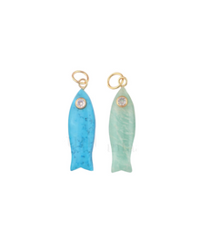  Skinny Gemstone Fish Charm