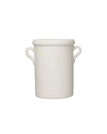  Matte White Terracotta Crock with Handles