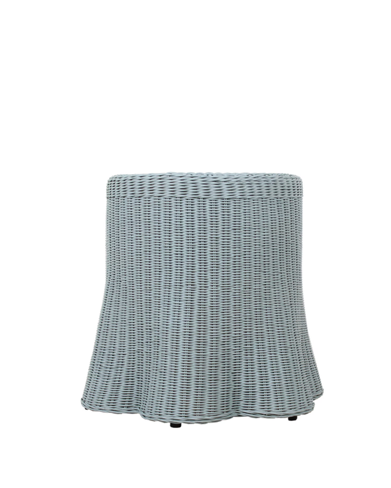 Rattan Scallop Side Table