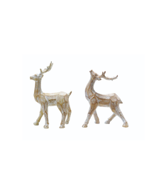  Carved Wooden Reindeer - 2 Styles Available