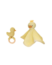  Knit Duckie Snuggle & Rattle Set