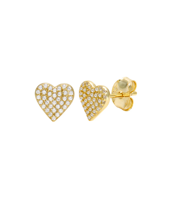 Rhinestone Small Heart Stud