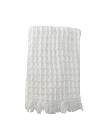  Turkish Cotton Waffle Hand Towel - Set of 2, White