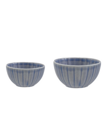  Blue Ribbed Bowls - 2 Sizes Available