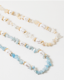  Harper Gemstone + Pearl Necklace - 2 Colors Available