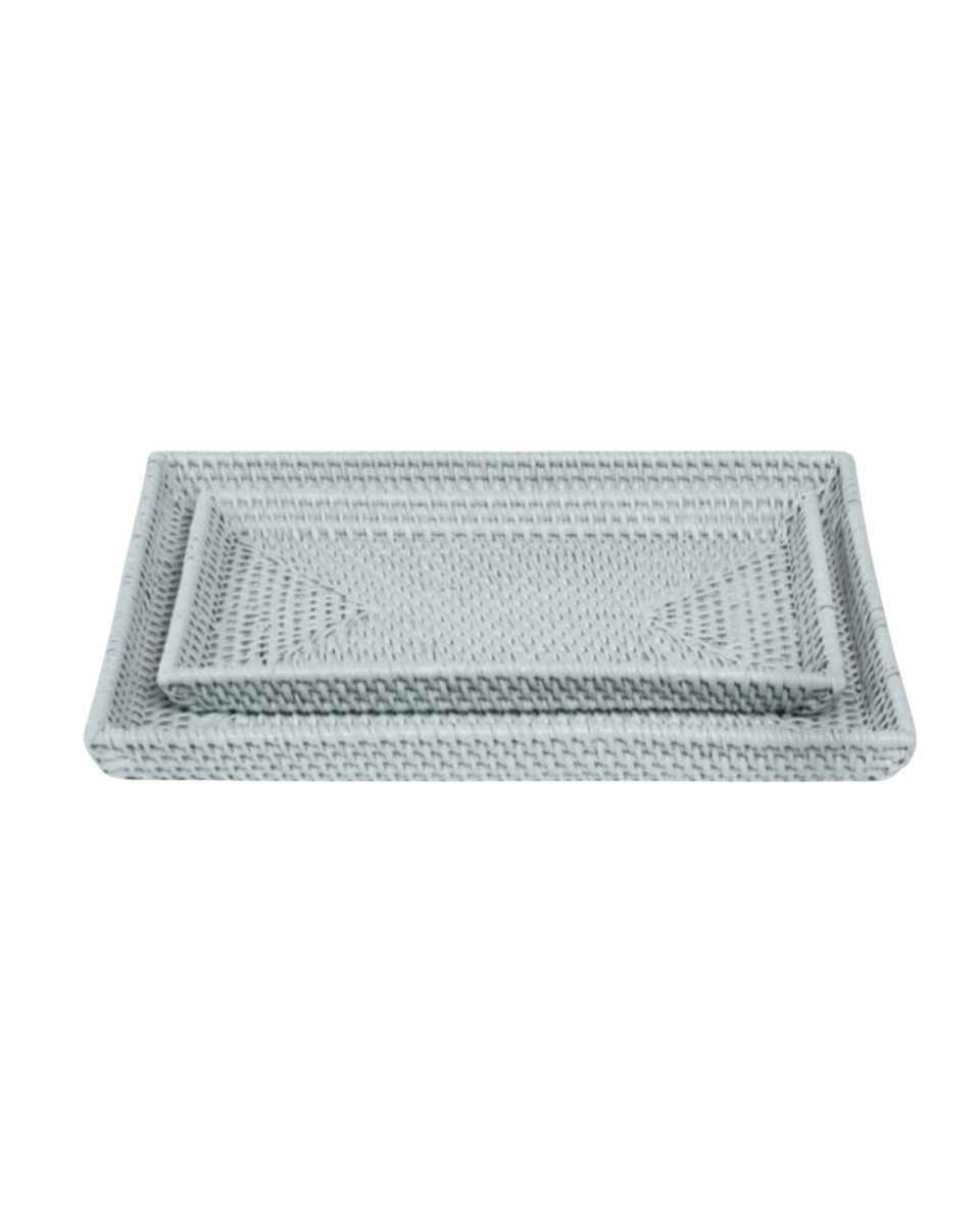 Light Blue Rattan Vanity Tray - 2 Sizes Available – Thacher & Spring