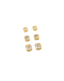  Bezel Square Stud - 3 Sizes Available
